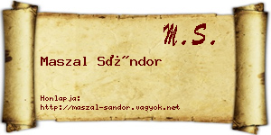 Maszal Sándor névjegykártya