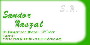 sandor maszal business card